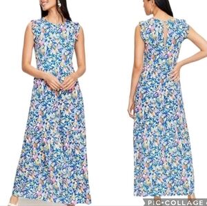 Loft‎ Beach Floral Tiered Maxi Dress Size XXL Bright Vacation Beach Resortwear